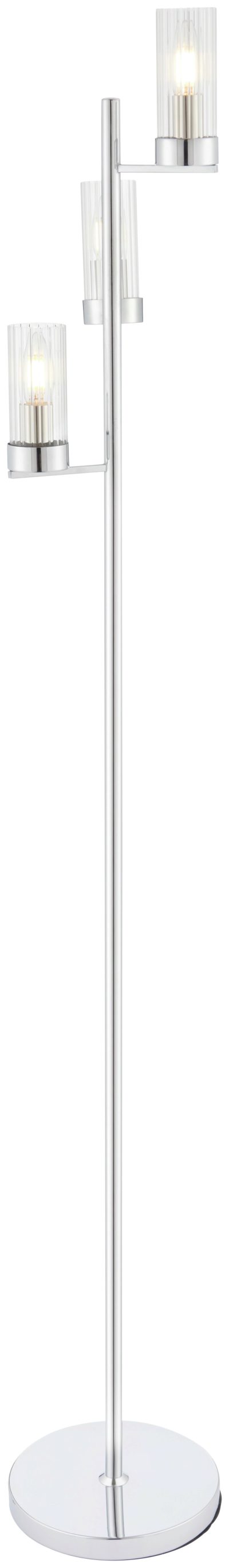 Heart of House Wallis 3 Light Glass & Chrome Floor Lamp